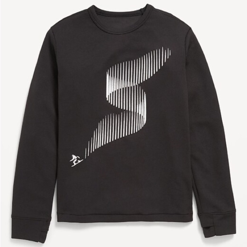 Old Navy Active Boys Black Long Sleeve Performance Shirt